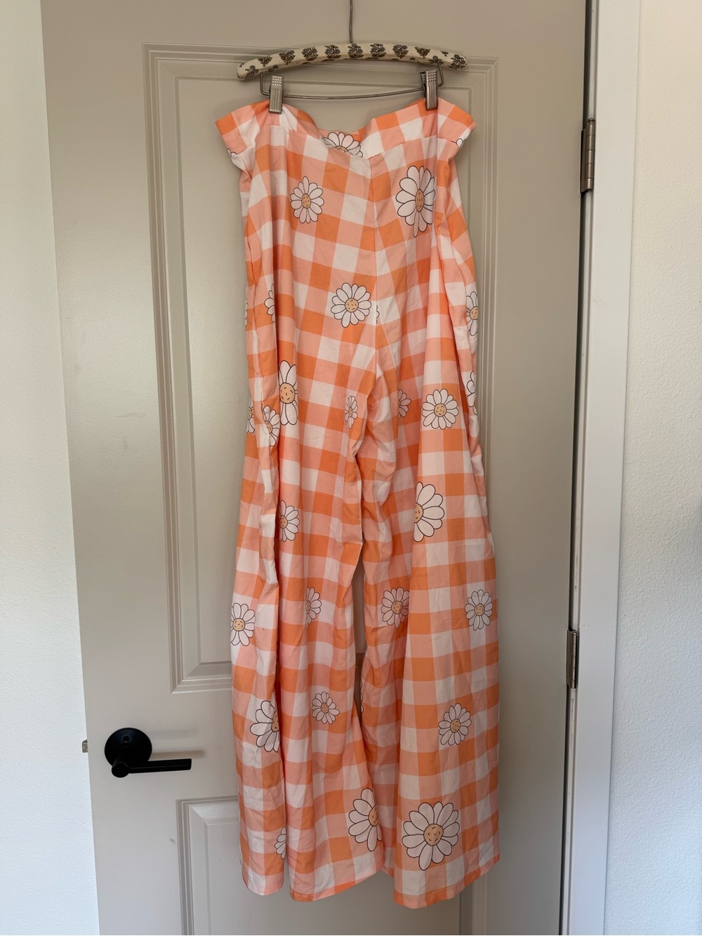 Wild Rich Kids Orange Gingham Daisy Showstopper Pant XL